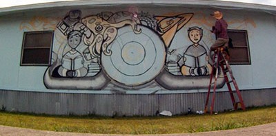 Inauguración de un mural de lectura en el noreste de Austin