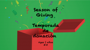Season of Giving for 3-5 year olds