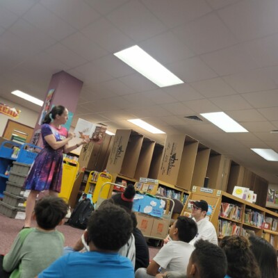 Program Director Shannon Thorne reads aloud at Smith Elementary summer success